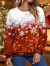 Load image into Gallery viewer, Christmas Snowflake New Printed Women's Loose Casual Round Neck Hoodie