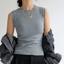 Load image into Gallery viewer, Cotton Small Round Neck Basic Versatile Camisole