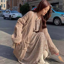 Load image into Gallery viewer, Women's Loose V-neck Cardigan Fried Dough Twists Sweater