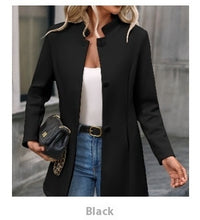 Load image into Gallery viewer, New Fall And Winter Lapels Slim-fit Wool Solid Color Fashion Temperament Coat
