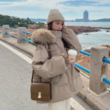 Load image into Gallery viewer, Women's Hooded Solid Color Casual Big Fur Collar Cotton Jacket