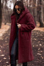 Load image into Gallery viewer, Long net color long sleeved woolen women's coat