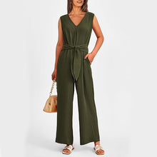 Load image into Gallery viewer, New V-neck Sleeveless Long Jumpsuit