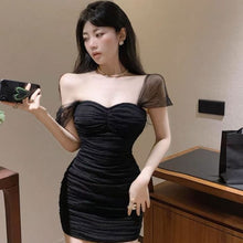 Load image into Gallery viewer, Style One-Shoulder Mesh Strapless Dress