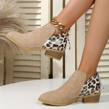 Load image into Gallery viewer, Fashion Leopard Print Boots Women Pointed Toe Chunky Heel Back Zipper Shoes
