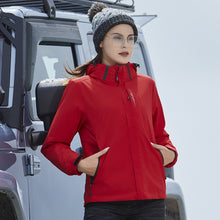 Load image into Gallery viewer, Men's Windproof And Waterproof Single Two-Piece Stand Collar Hooded Autumn And Winter Coat Printed LOGO