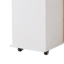 Load image into Gallery viewer, Kitchen Island Cart with 2 Door Cabinet and Three Drawers,43.31 Inch Width with Spice Rack,Towel Rack (White)