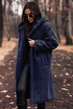 Load image into Gallery viewer, Long net color long sleeved woolen women's coat