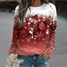 Load image into Gallery viewer, Christmas Snowflake Glass Printed Women's Loose Casual Round Neck Hoodie
