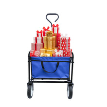 Load image into Gallery viewer, Folding Wagon Garden Shopping Beach Cart (Blue)