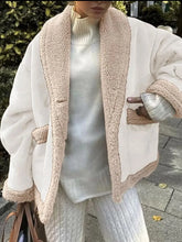 Load image into Gallery viewer, Fuzzy Collared Neck Long Sleeve Jacket