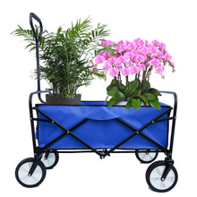 Load image into Gallery viewer, Folding Wagon Garden Shopping Beach Cart (Blue)