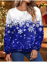 Load image into Gallery viewer, Christmas Snowflake New Printed Women's Loose Casual Round Neck Hoodie
