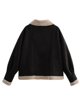 Load image into Gallery viewer, Fuzzy Collared Neck Long Sleeve Jacket