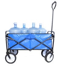 Load image into Gallery viewer, Folding Wagon Garden Shopping Beach Cart (Blue)