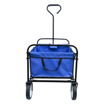 Load image into Gallery viewer, Folding Wagon Garden Shopping Beach Cart (Blue)