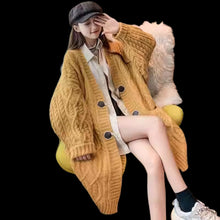 Load image into Gallery viewer, Women's Loose V-neck Cardigan Fried Dough Twists Sweater