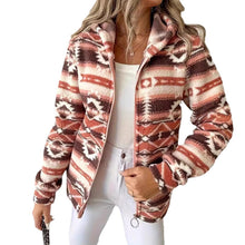 Load image into Gallery viewer, Fashion Casual Geometric Pattern Printed Hooded Zipper Jacket