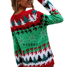 Load image into Gallery viewer, Christmas sweater with Christmas tree print pullover sweater