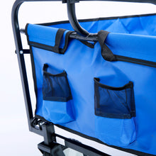 Load image into Gallery viewer, Folding Wagon Garden Shopping Beach Cart (Blue)