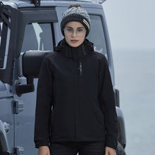 Load image into Gallery viewer, Men's Windproof And Waterproof Single Two-Piece Stand Collar Hooded Autumn And Winter Coat Printed LOGO