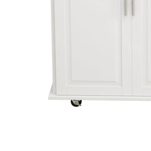 Load image into Gallery viewer, Kitchen Island Cart with 2 Door Cabinet and Three Drawers,43.31 Inch Width with Spice Rack,Towel Rack (White)