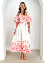 Load image into Gallery viewer, Strap print fairy style medium long style dress with a large swingmen