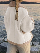 Load image into Gallery viewer, Fuzzy Collared Neck Long Sleeve Jacket