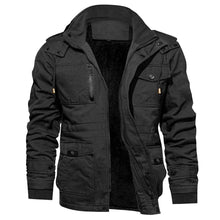 Load image into Gallery viewer, Men's Cotton Coat Jacket Hooded Multi-pocket Vintage Fleece-lined