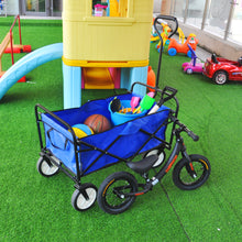 Load image into Gallery viewer, Folding Wagon Garden Shopping Beach Cart (Blue)