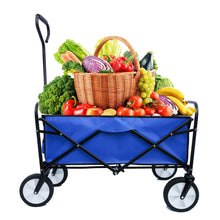 Load image into Gallery viewer, Folding Wagon Garden Shopping Beach Cart (Blue)