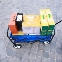 Load image into Gallery viewer, Folding Wagon Garden Shopping Beach Cart (Blue)