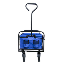Load image into Gallery viewer, Folding Wagon Garden Shopping Beach Cart (Blue)