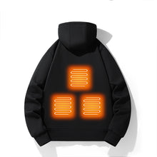 Load image into Gallery viewer, European and American zipper cardigan heating hoodie for men