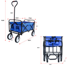 Load image into Gallery viewer, Folding Wagon Garden Shopping Beach Cart (Blue)