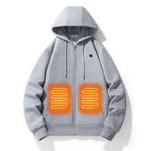 Load image into Gallery viewer, European and American zipper cardigan heating hoodie for men
