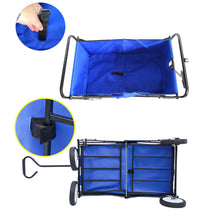 Load image into Gallery viewer, Folding Wagon Garden Shopping Beach Cart (Blue)