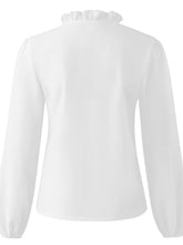Load image into Gallery viewer, Full Size Ruffled V-Neck Long Sleeve Blouse