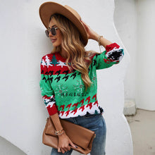 Load image into Gallery viewer, Christmas sweater with Christmas tree print pullover sweater