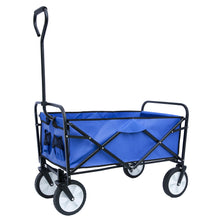 Load image into Gallery viewer, Folding Wagon Garden Shopping Beach Cart (Blue)