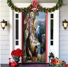 Load image into Gallery viewer, Christmas Forest Background Fabric Door Hanging for Christmas Party Decoration