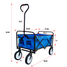 Load image into Gallery viewer, Folding Wagon Garden Shopping Beach Cart (Blue)