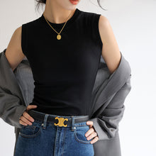 Load image into Gallery viewer, Cotton Small Round Neck Basic Versatile Camisole
