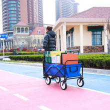 Load image into Gallery viewer, Folding Wagon Garden Shopping Beach Cart (Blue)