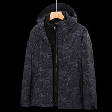 Load image into Gallery viewer, Men's Windproof And Waterproof Single Two-Piece Stand Collar Hooded Autumn And Winter Coat Printed LOGO