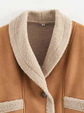 Load image into Gallery viewer, Fuzzy Collared Neck Long Sleeve Jacket