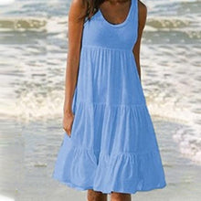 Load image into Gallery viewer, Jocoo Jolee Women Causual O Neck Sleeveless Ruffles Mini Dress