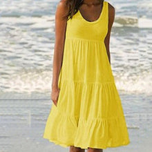 Load image into Gallery viewer, Jocoo Jolee Women Causual O Neck Sleeveless Ruffles Mini Dress