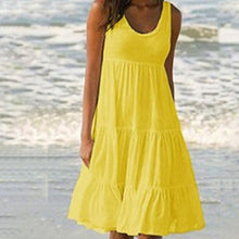 Load image into Gallery viewer, Jocoo Jolee Women Causual O Neck Sleeveless Ruffles Mini Dress