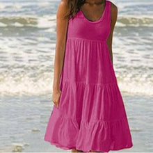 Load image into Gallery viewer, Jocoo Jolee Women Causual O Neck Sleeveless Ruffles Mini Dress